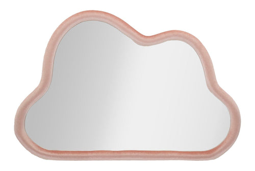 Specchio Da Muro Cloud Velluto Rosa cm 90x4x60 (Misura Specchio cm 82x52)