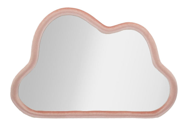 Specchio Da Muro Cloud Velluto Rosa cm 90x4x60 (Misura Specchio cm 82x52)