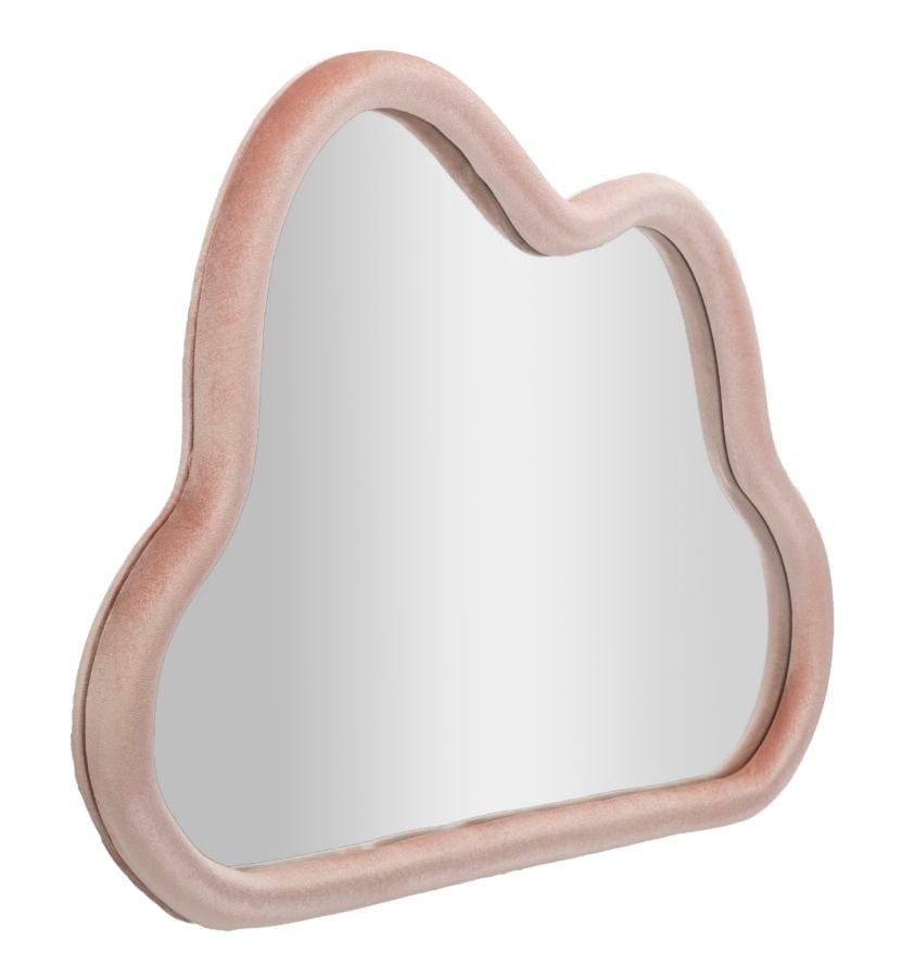 Specchio Da Muro Cloud Velluto Rosa cm 90x4x60 (Misura Specchio cm 82x52) (1)