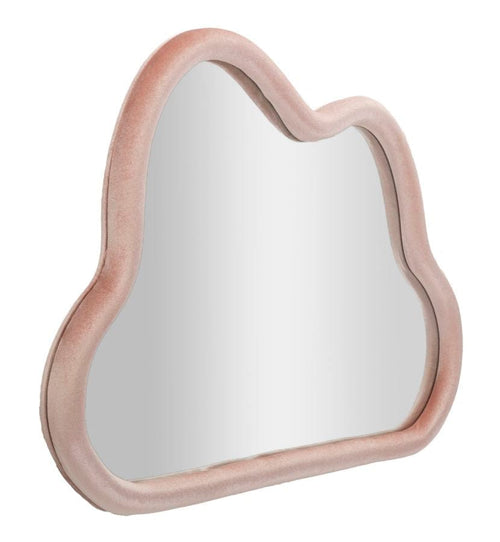 Specchio Da Muro Cloud Velluto Rosa cm 90x4x60 (Misura Specchio cm 82x52) (1)