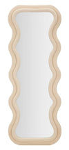 Specchio Da Muro Emily Velluto Crema cm 60x6x160 (Misura Specchio cm 42x144)
