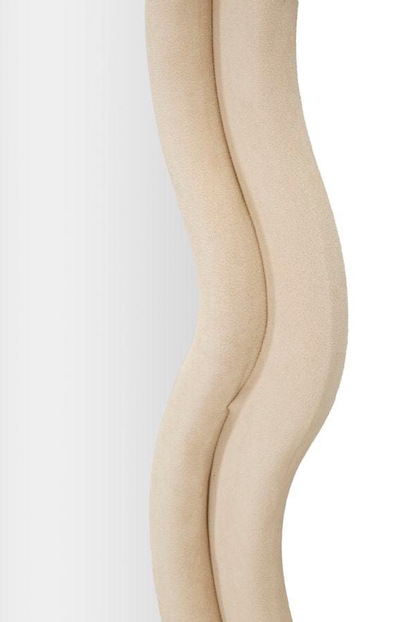 Specchio Da Muro Emily Velluto Crema cm 60x6x160 (Misura Specchio cm 42x144) (3)