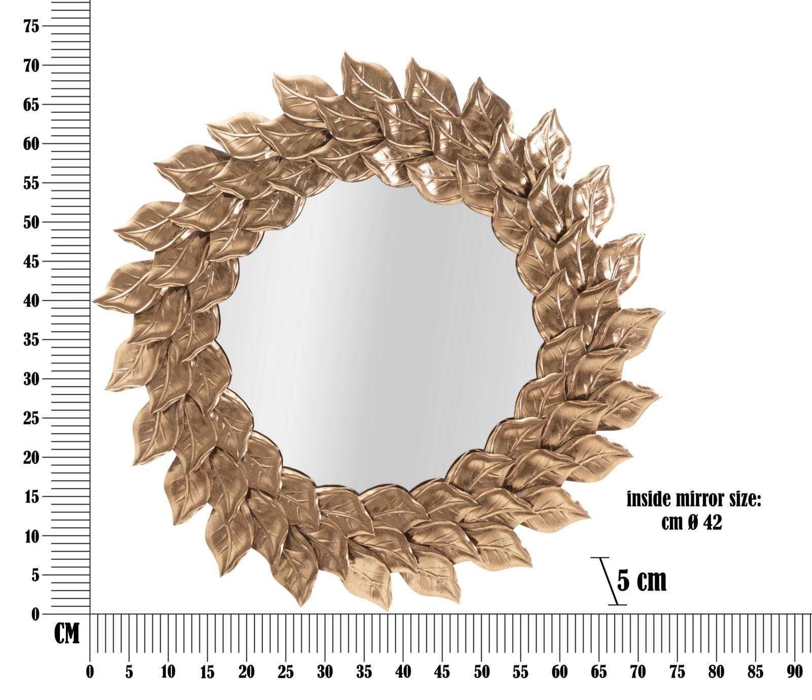 Specchio Da Muro Glam Petal Rame cm Ø 73x5 (5)