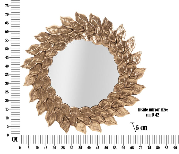Specchio Da Muro Glam Petal Rame cm Ø 73x5 (5)
