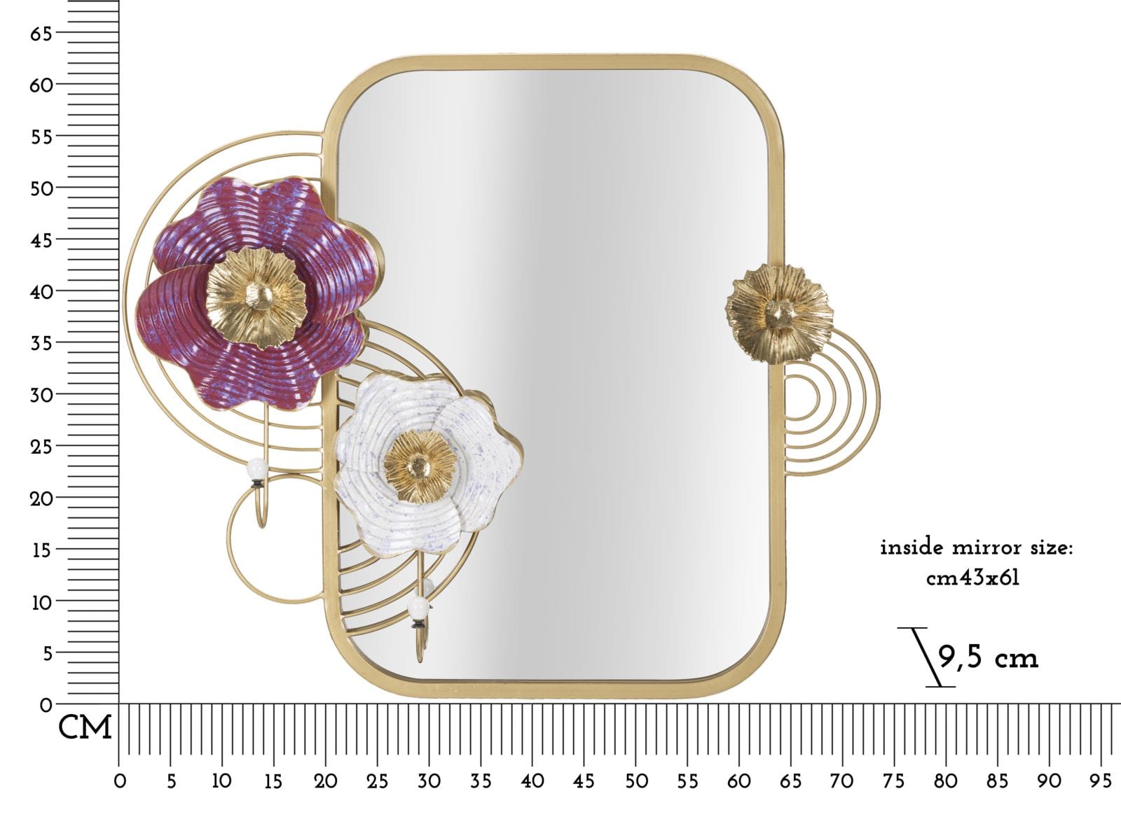Specchio Da Muro Lovis cm 75x9,5x64,1 (5)