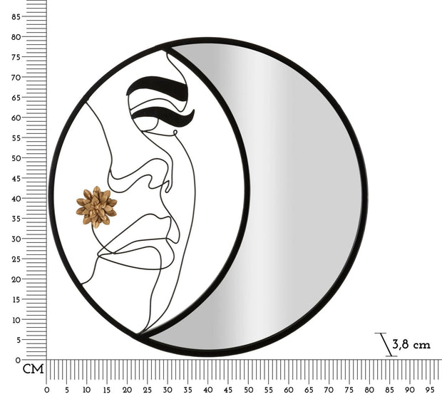Specchio Da Muro Melly cm Ø 80x3,8 (Misura Specchio cm 27x76) (5)