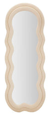 Specchio Da Muro Miki Velluto Crema cm 60x4x160 (Misura Specchio cm 39x135)