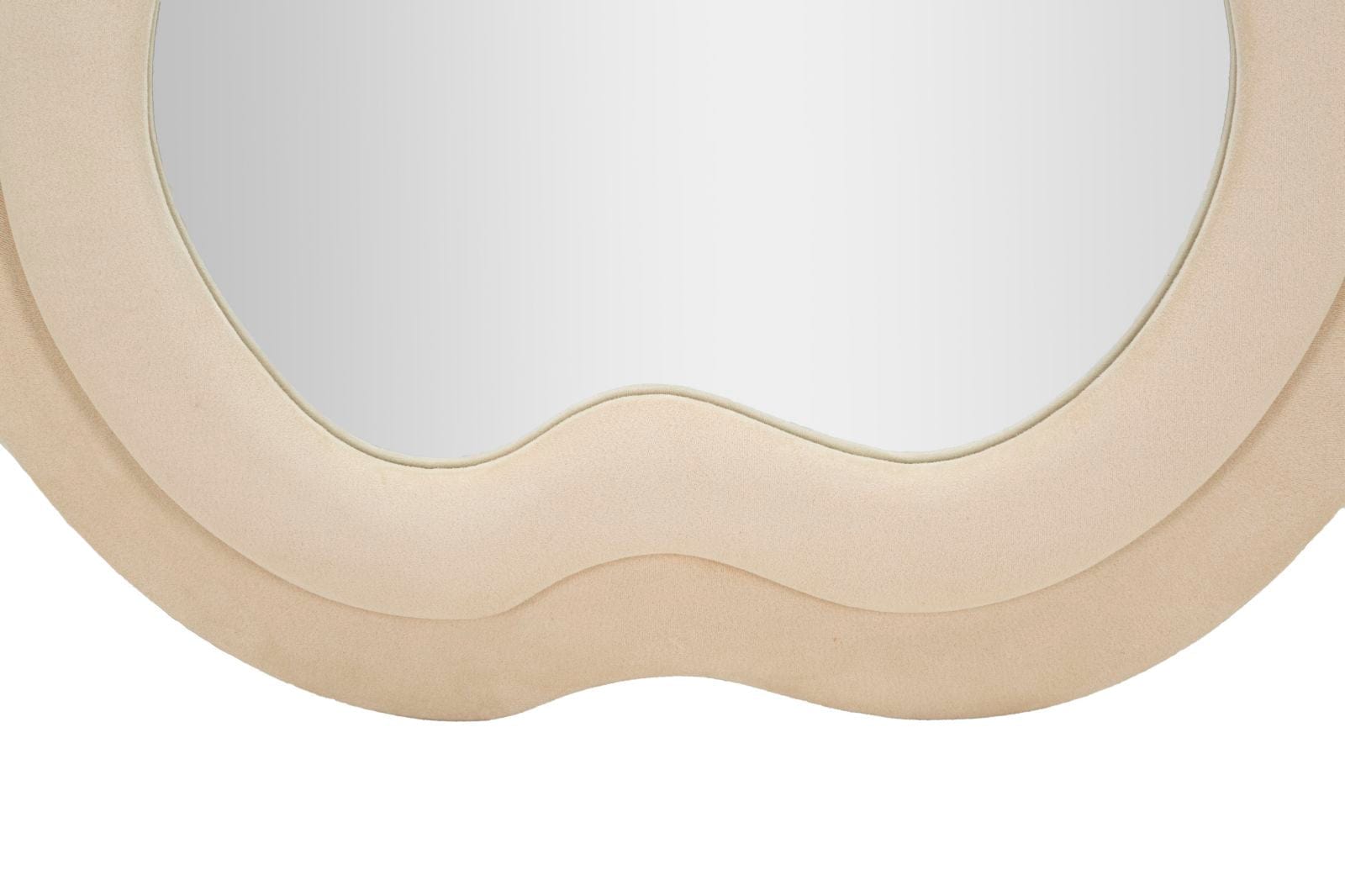Specchio Da Muro Miki Velluto Crema cm 60x4x160 (Misura Specchio cm 39x135) (3)
