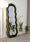 Specchio Da Muro Miki Velluto Verde cm 60x4x160 (Misura Specchio cm 39x135) (4)