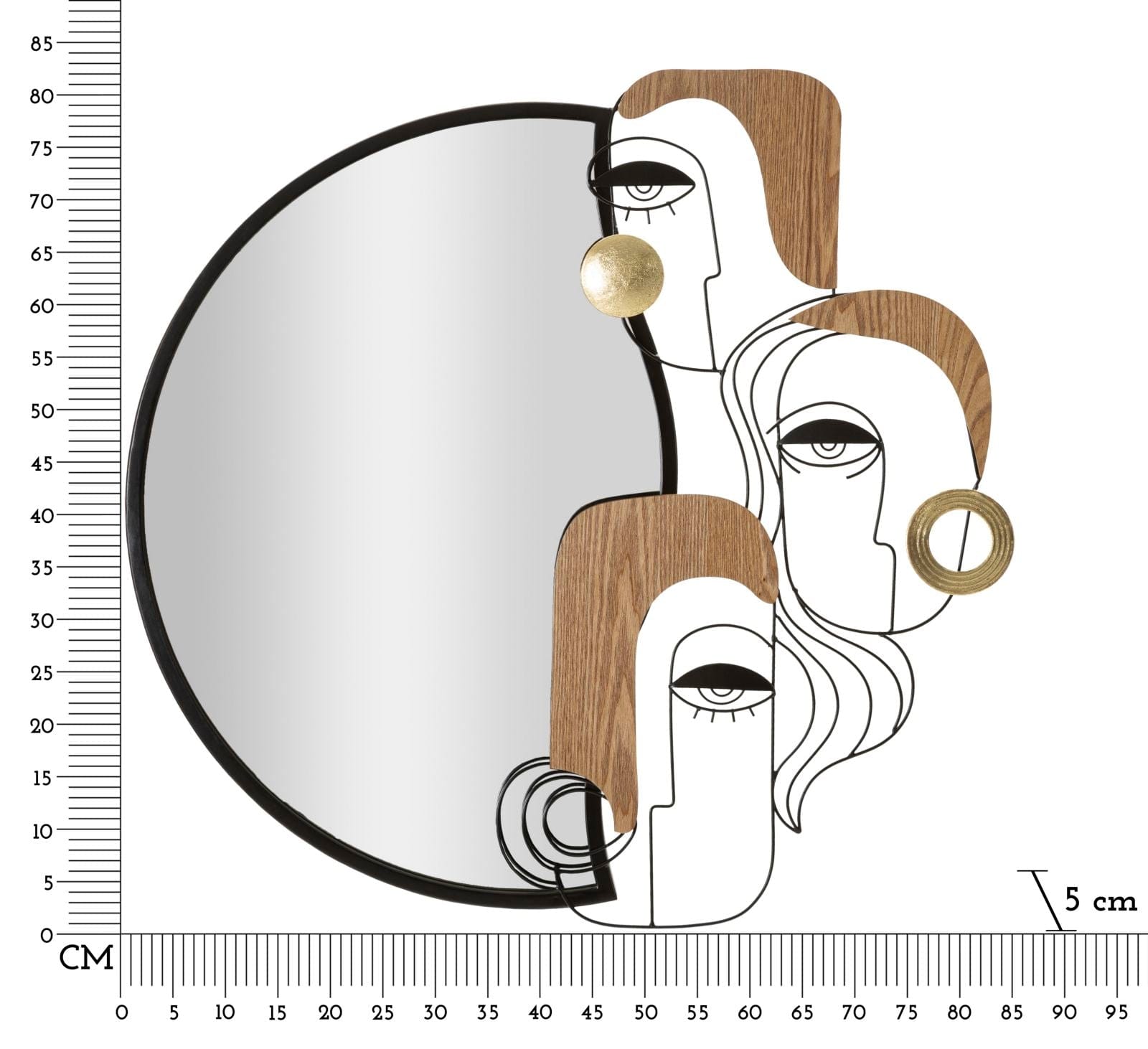 Specchio Da Muro Picassy cm 83x5x80 (Misura Specchio cm 48,5x72) (5)