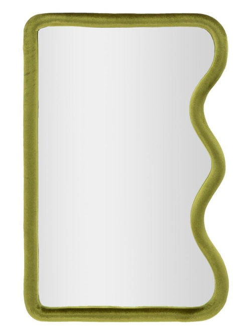Specchio Da Muro Tod Velluto Verde cm 60x4x90 (Misura Specchio cm 51x82)