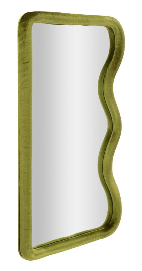 Specchio Da Muro Tod Velluto Verde cm 60x4x90 (Misura Specchio cm 51x82) (1)