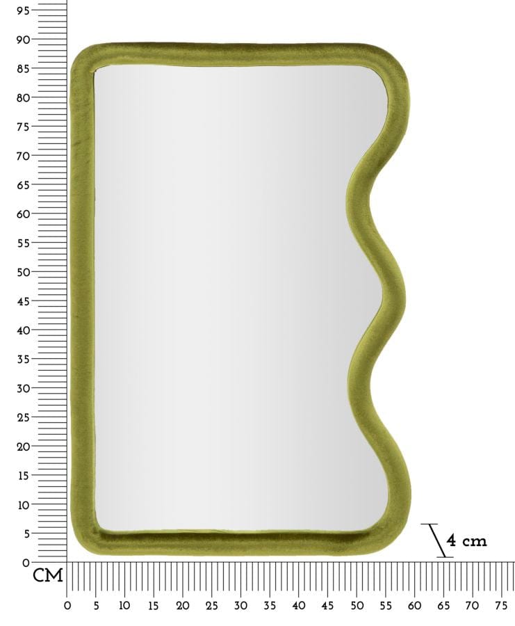 Specchio Da Muro Tod Velluto Verde cm 60x4x90 (Misura Specchio cm 51x82) (5)