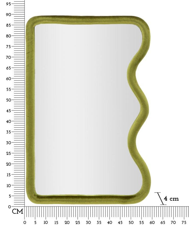 Specchio Da Muro Tod Velluto Verde cm 60x4x90 (Misura Specchio cm 51x82) (5)