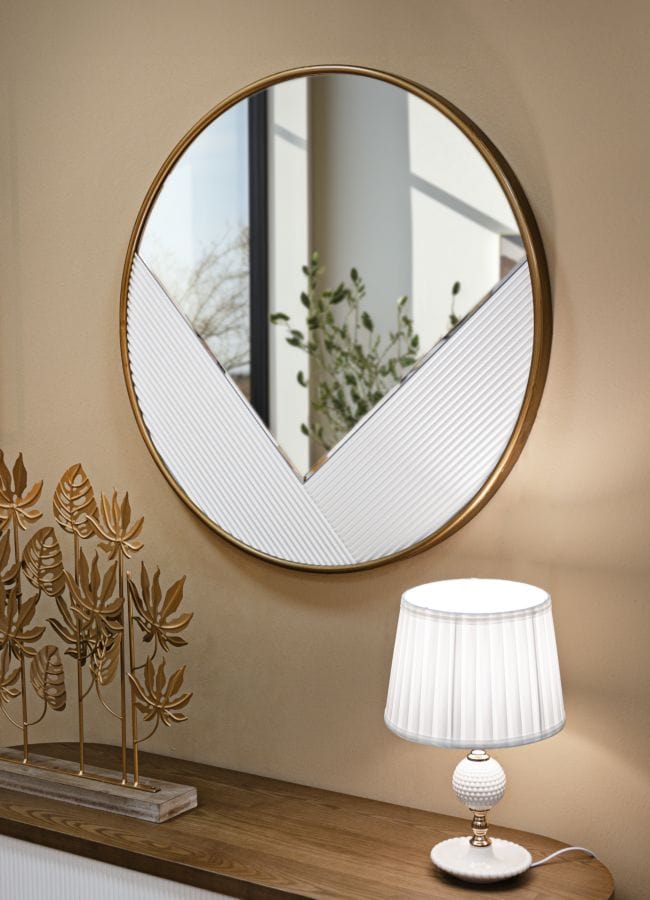 Specchio Da Muro Tolosa cm Ø 80x4 (Misura Specchio cm 73x64) (5)