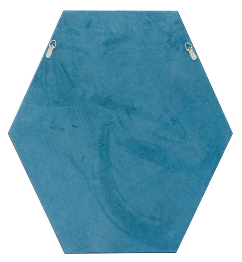 Specchio Da Muro Tony Velluto Blu/Giallo cm 75x4x80 (Misura Specchio cm 58x65) (2)