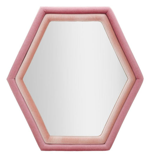 Specchio Da Muro Tony Velluto Rosa/Mix cm 75x4x80 (Misura Specchio cm 58x65)