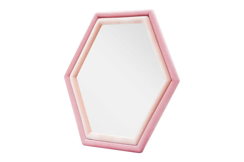 Specchio Da Muro Tony Velluto Rosa/Mix cm 75x4x80 (Misura Specchio cm 58x65) (1)