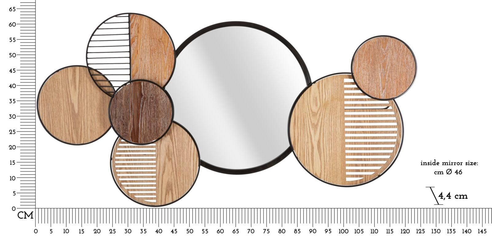 Specchio Da Muro Woody cm 123,2x4,4x63,5 (5)