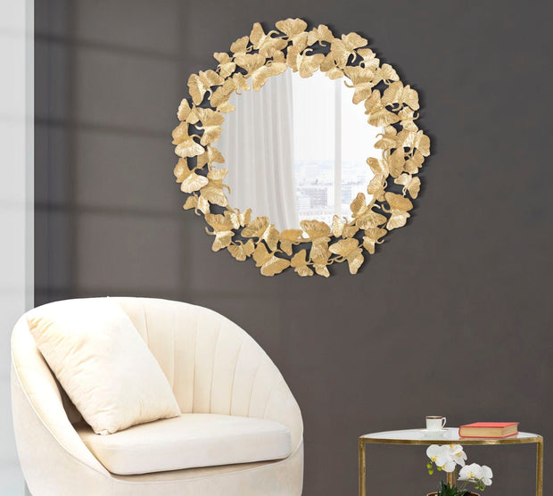 Specchio Foglie Round cm Ø 87x2,5 (Misura Specchio cm Ø 60) (5)