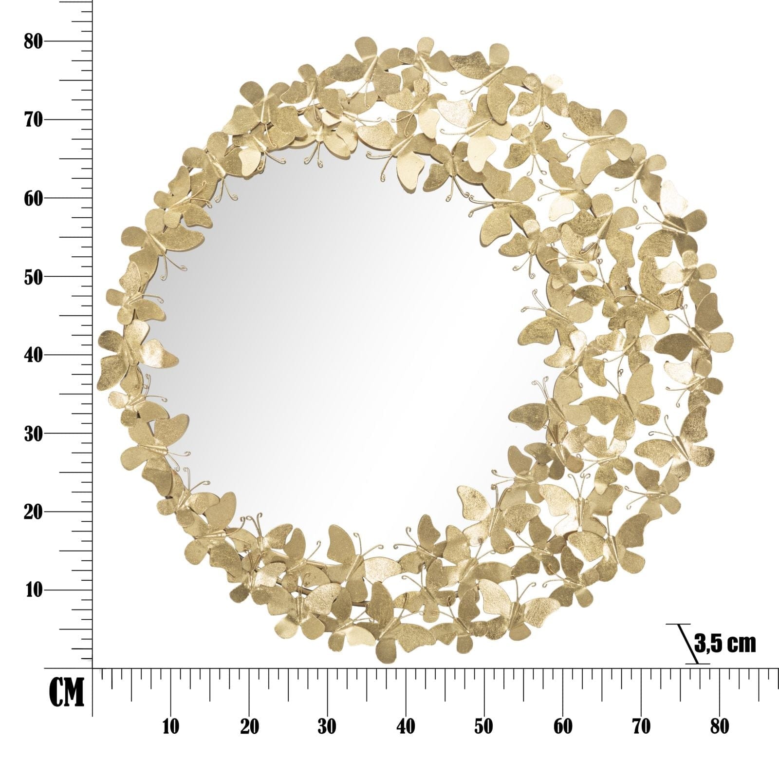 Specchio Glam Butterfly Wind Ø cm 81,5x3,5 (Misura Specchio cm Ø55) (5)