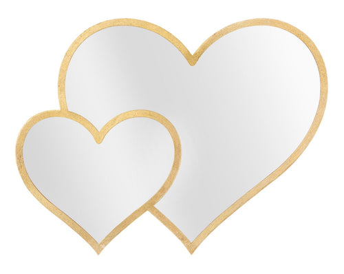 Specchio Glam Double Heart cm 65x2x50 (Misura Interna cm 60x45)