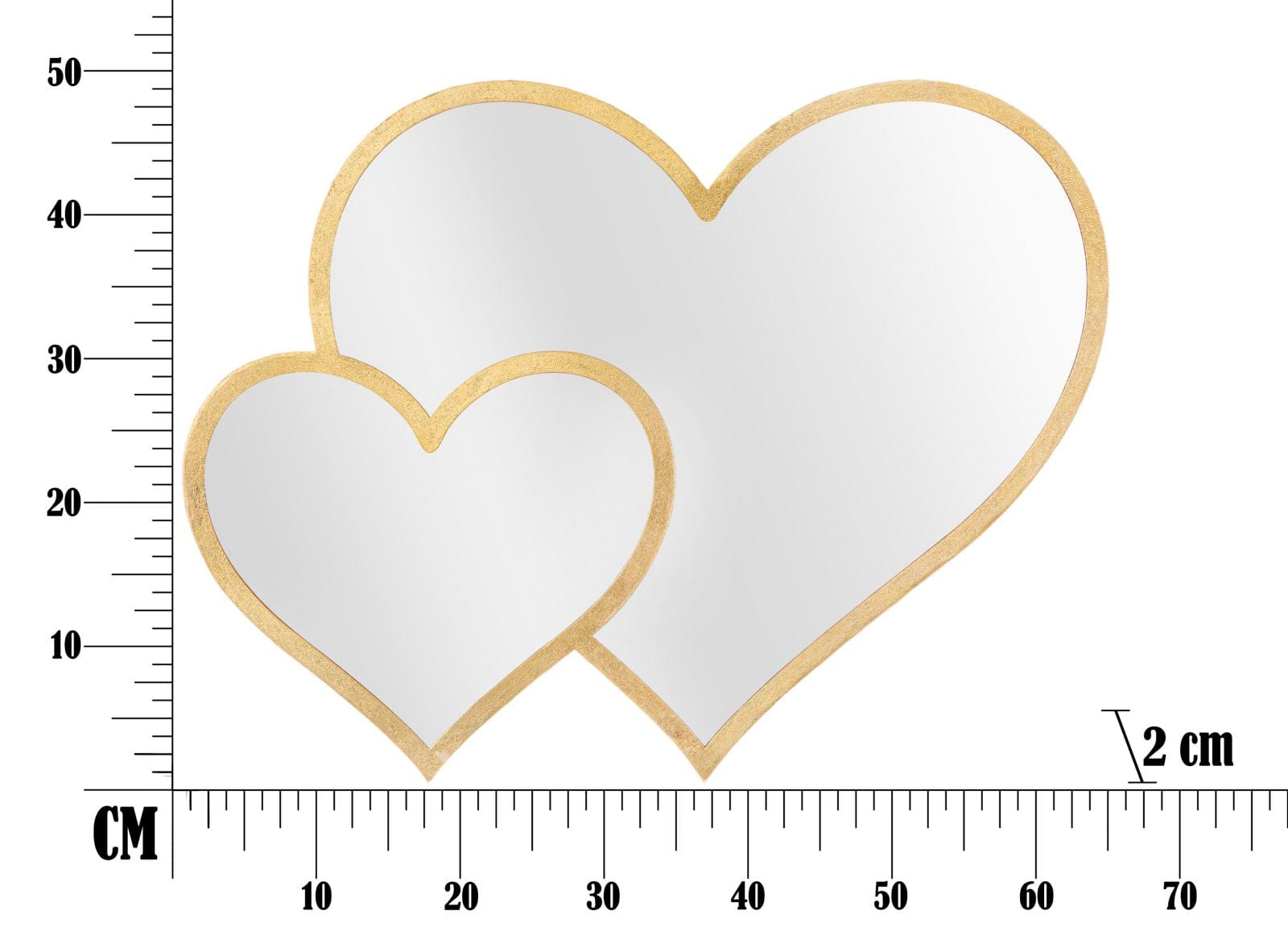 Specchio Glam Double Heart cm 65x2x50 (Misura Interna cm 60x45) (5)