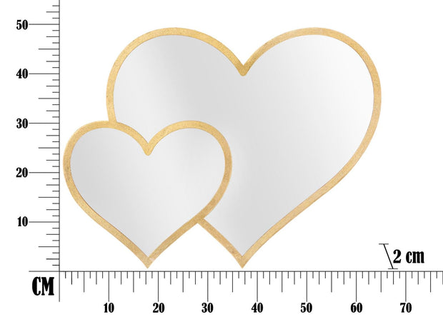 Specchio Glam Double Heart cm 65x2x50 (Misura Interna cm 60x45) (5)