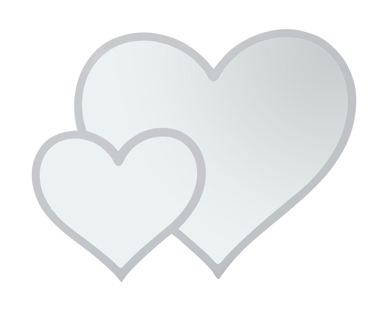 Specchio Glam White Double Heart cm 65x2x50 (Misura Interna cm 60x45)