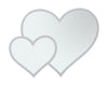 Specchio Glam White Double Heart cm 65x2x50 (Misura Interna cm 60x45)