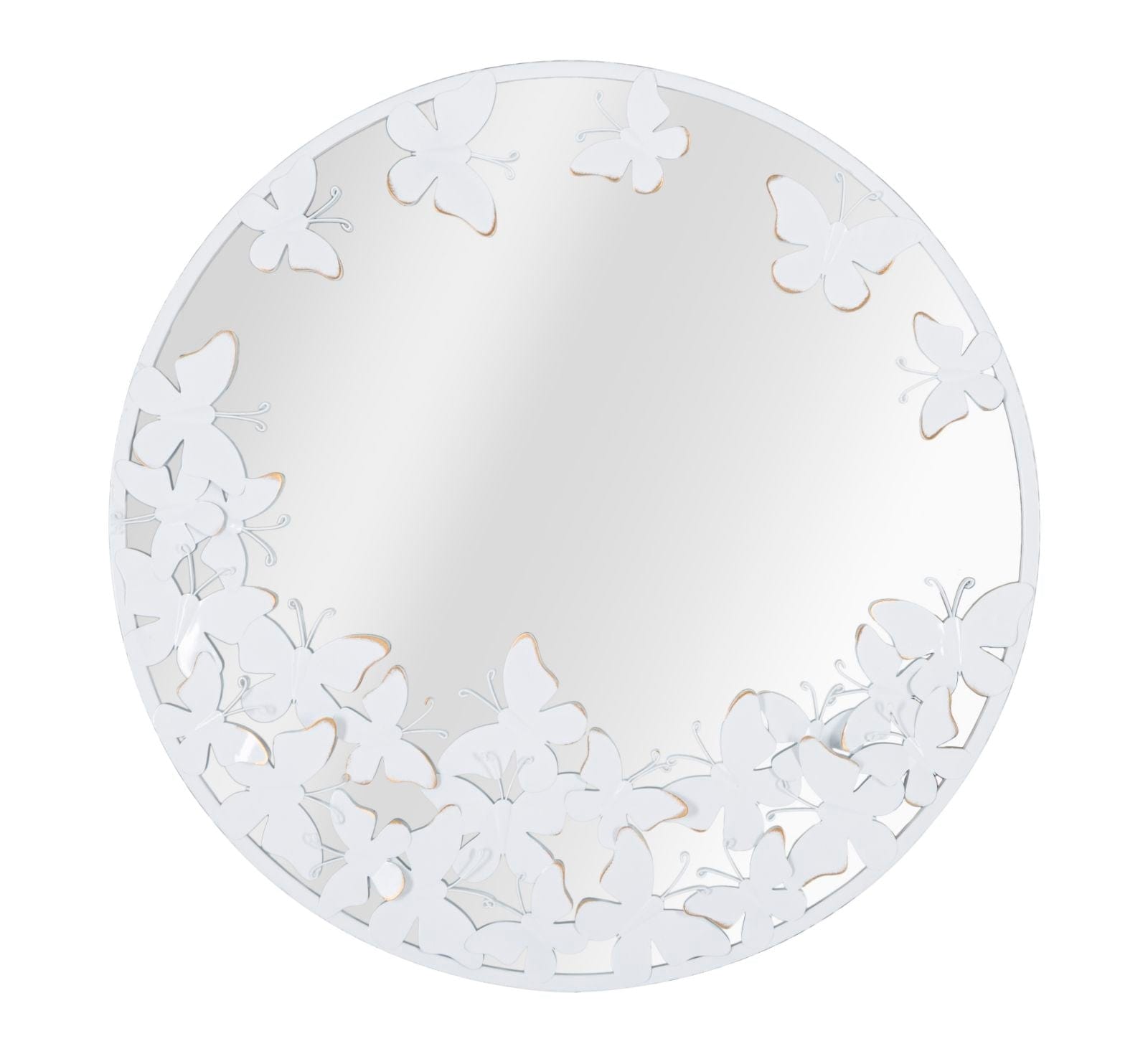 Specchio Rotondo White Butterfly cm 62,5x2,3 (Misura Interna cm Ø 60)