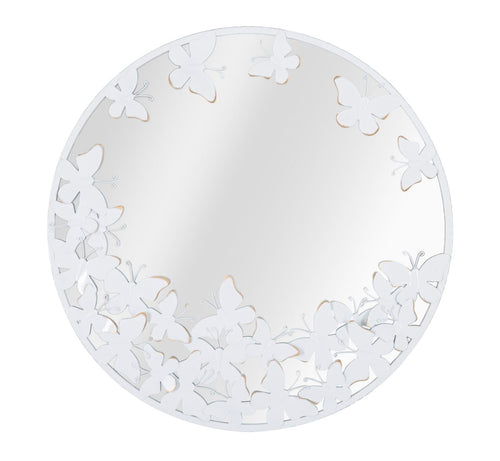 Specchio Rotondo White Butterfly cm 62,5x2,3 (Misura Interna cm Ø 60)