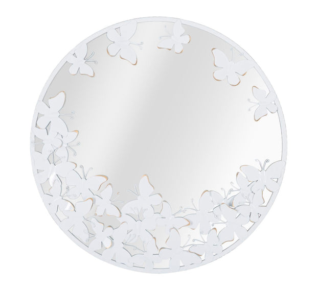 Specchio Rotondo White Butterfly cm 62,5x2,3 (Misura Interna cm Ø 60)