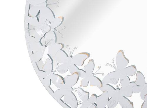 Specchio Rotondo White Butterfly cm 62,5x2,3 (Misura Interna cm Ø 60) (1)