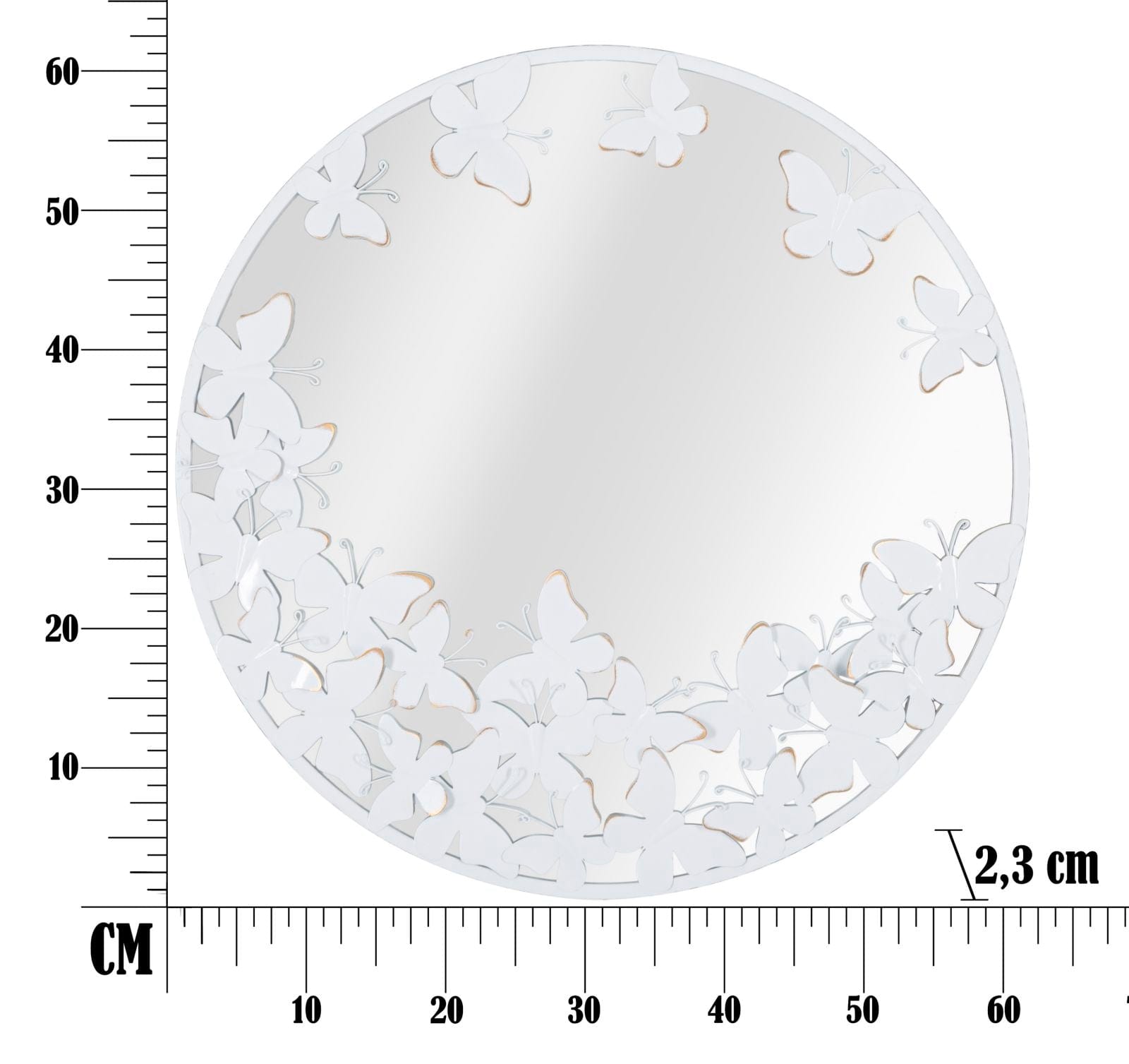 Specchio Rotondo White Butterfly cm 62,5x2,3 (Misura Interna cm Ø 60) (5)