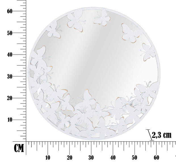 Specchio Rotondo White Butterfly cm 62,5x2,3 (Misura Interna cm Ø 60) (5)