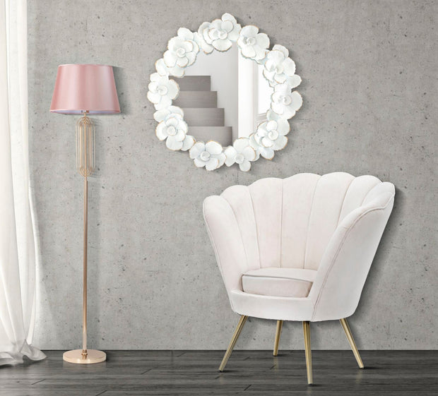Specchio White Flower cm 82x2,6x85,5 (Misura Interna cm Ø 62) (4)