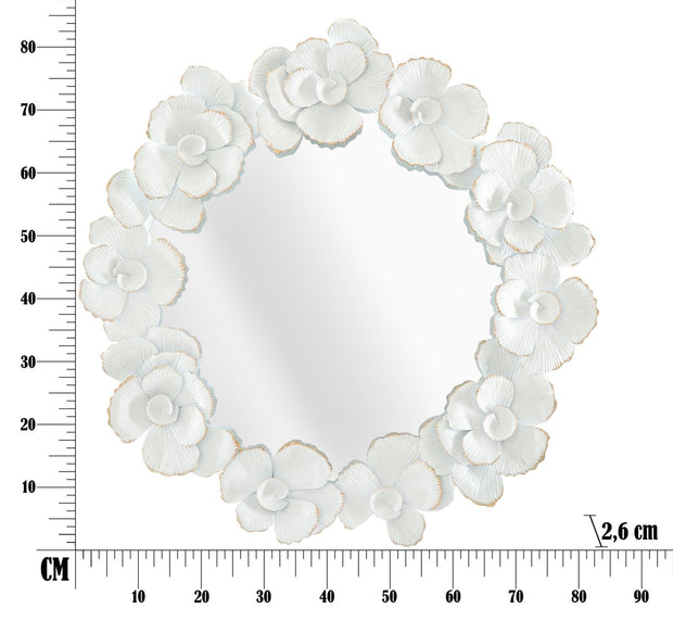 Specchio White Flower cm 82x2,6x85,5 (Misura Interna cm Ø 62) (5)