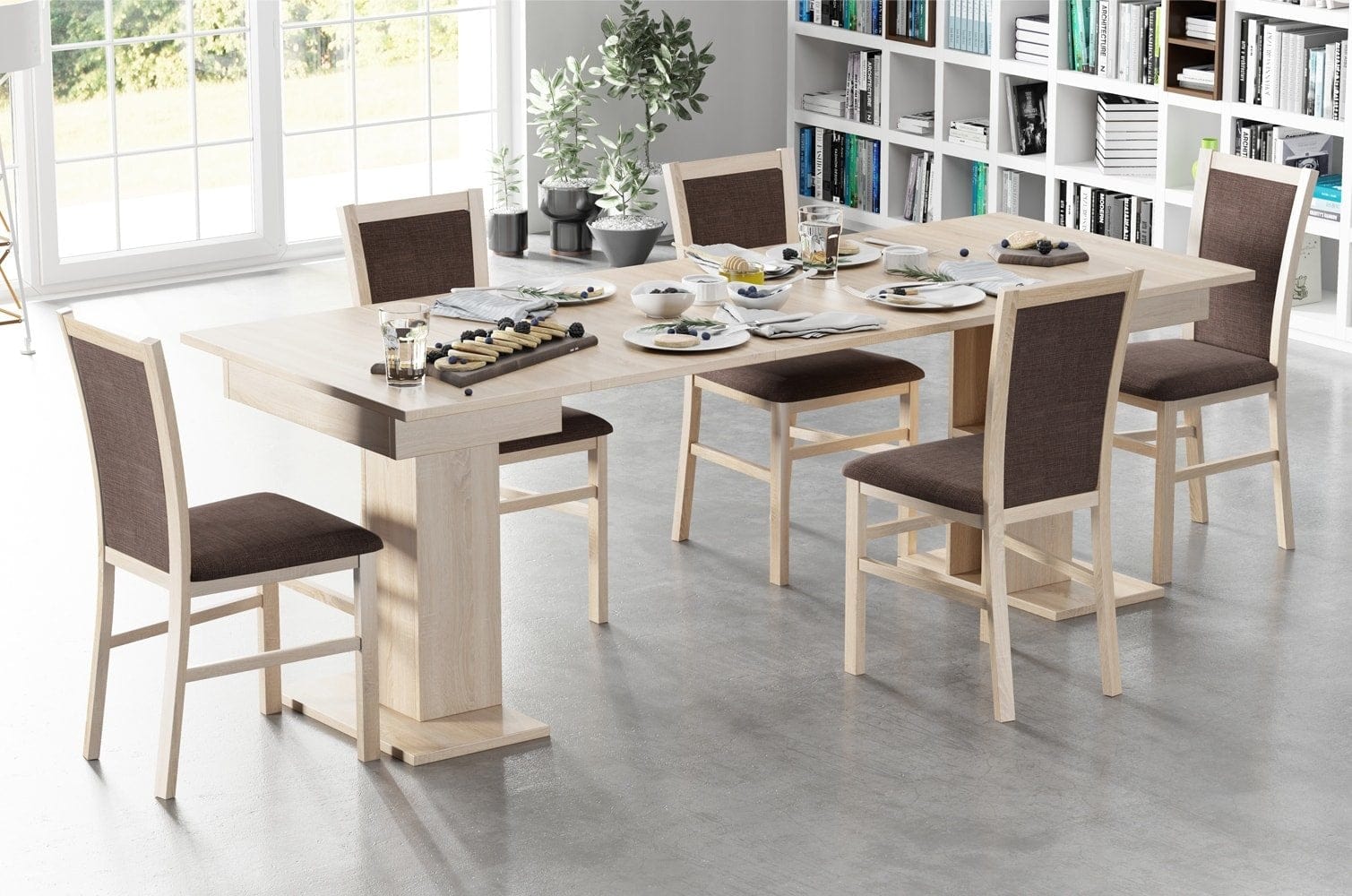 Star 05 Tavolo allungabile in rovere Sonoma, L85-220xL85xH77 cm (2)
