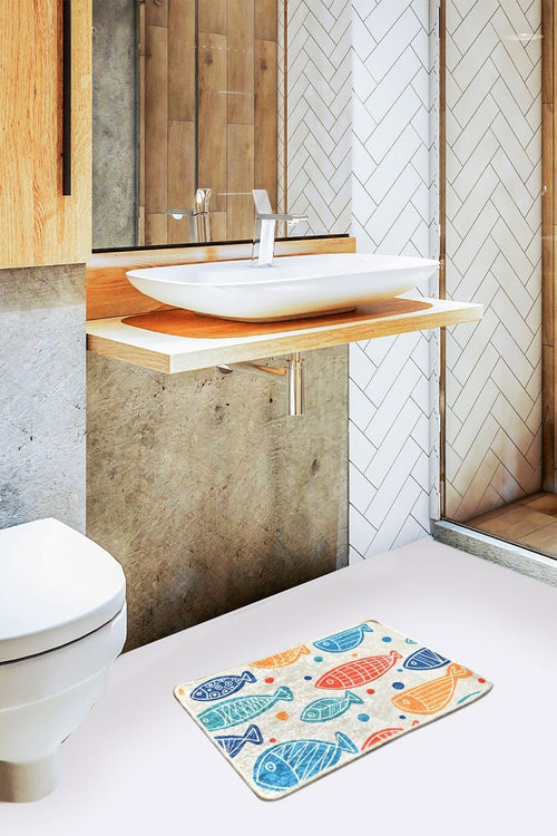 Tappetino per bagno Fish Multicolore, 40 x 60 cm