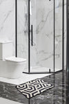 Tappetino per bagno Line Bianco e Nero, 40 x 60 cm