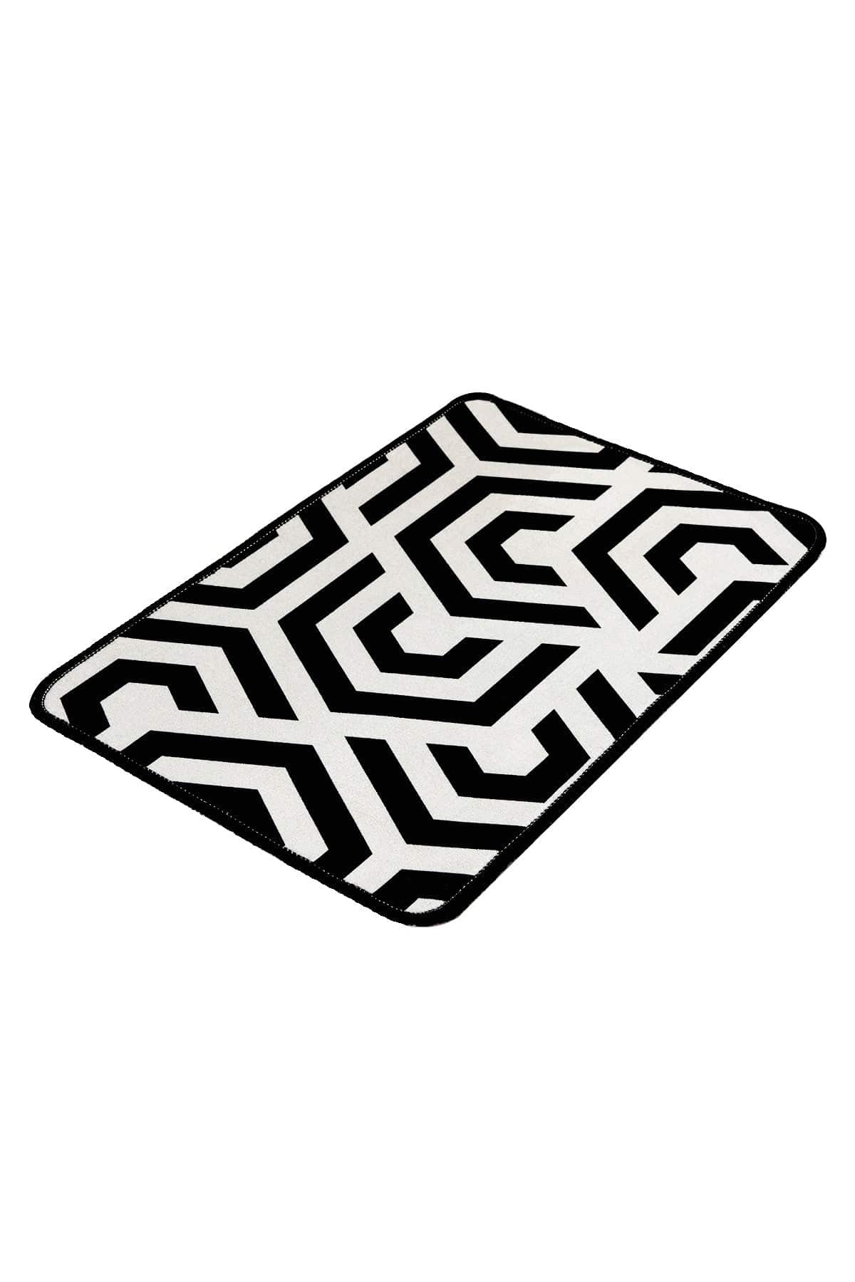 Tappetino per bagno Line Bianco e Nero, 40 x 60 cm (1)