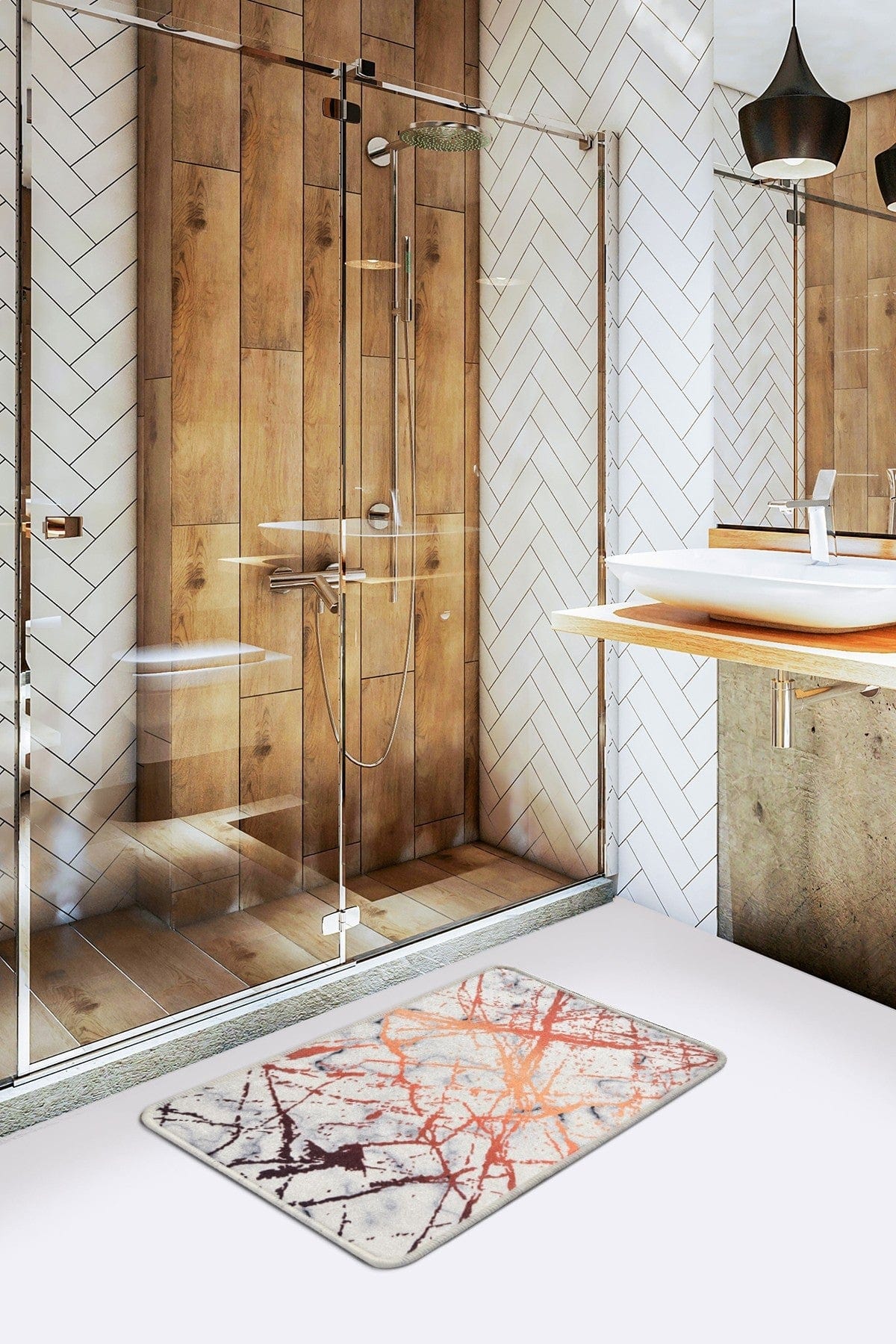 Tappetino per bagno Shine Multicolore, 40 x 60 cm