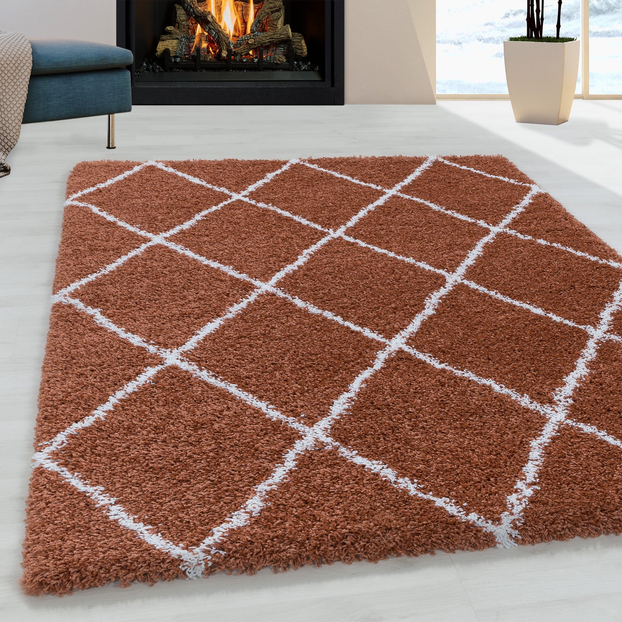 Tappeto Alvor 3401 Geometric Mattone (1)