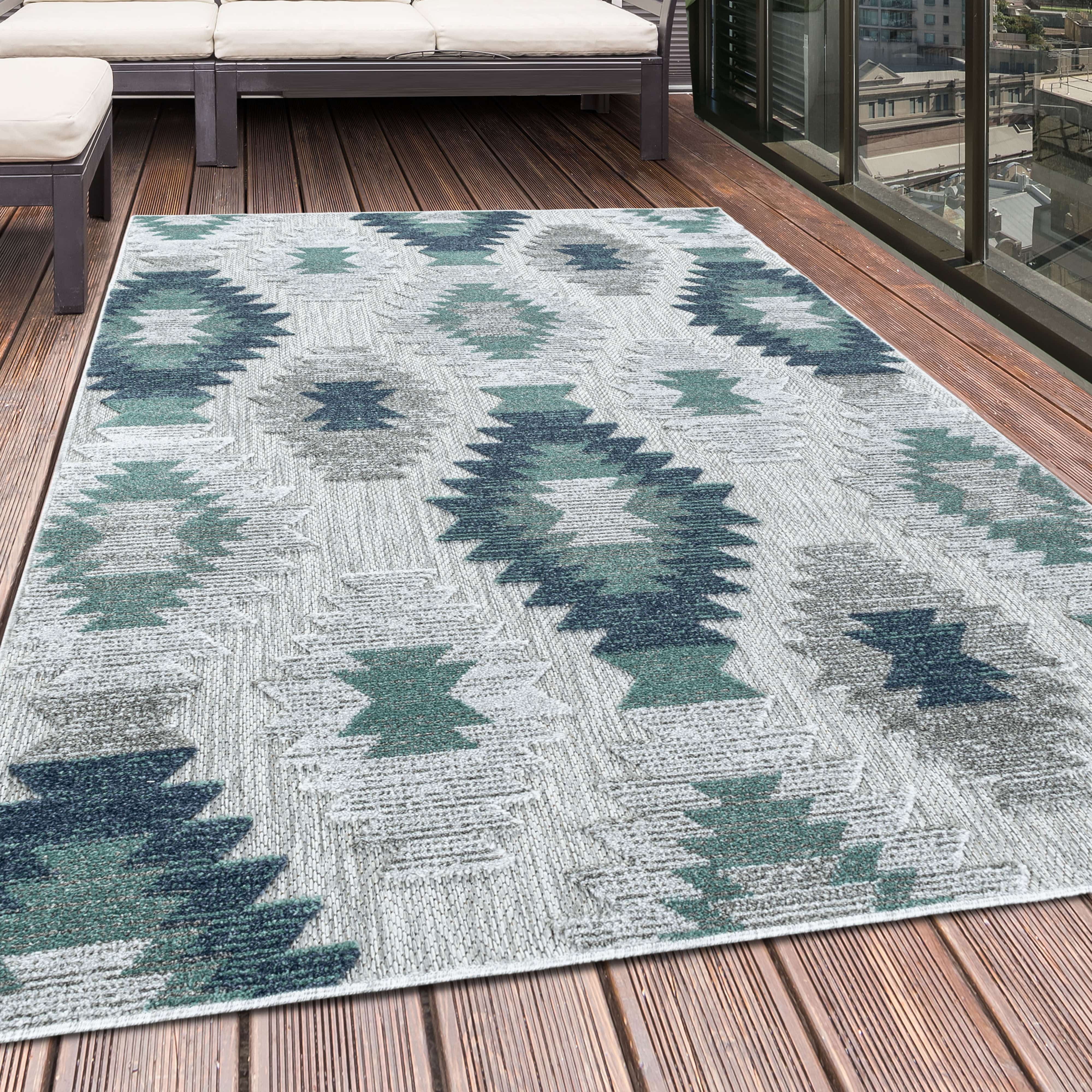 Tappeto Bahama 5153 Berber Design Blu (1)
