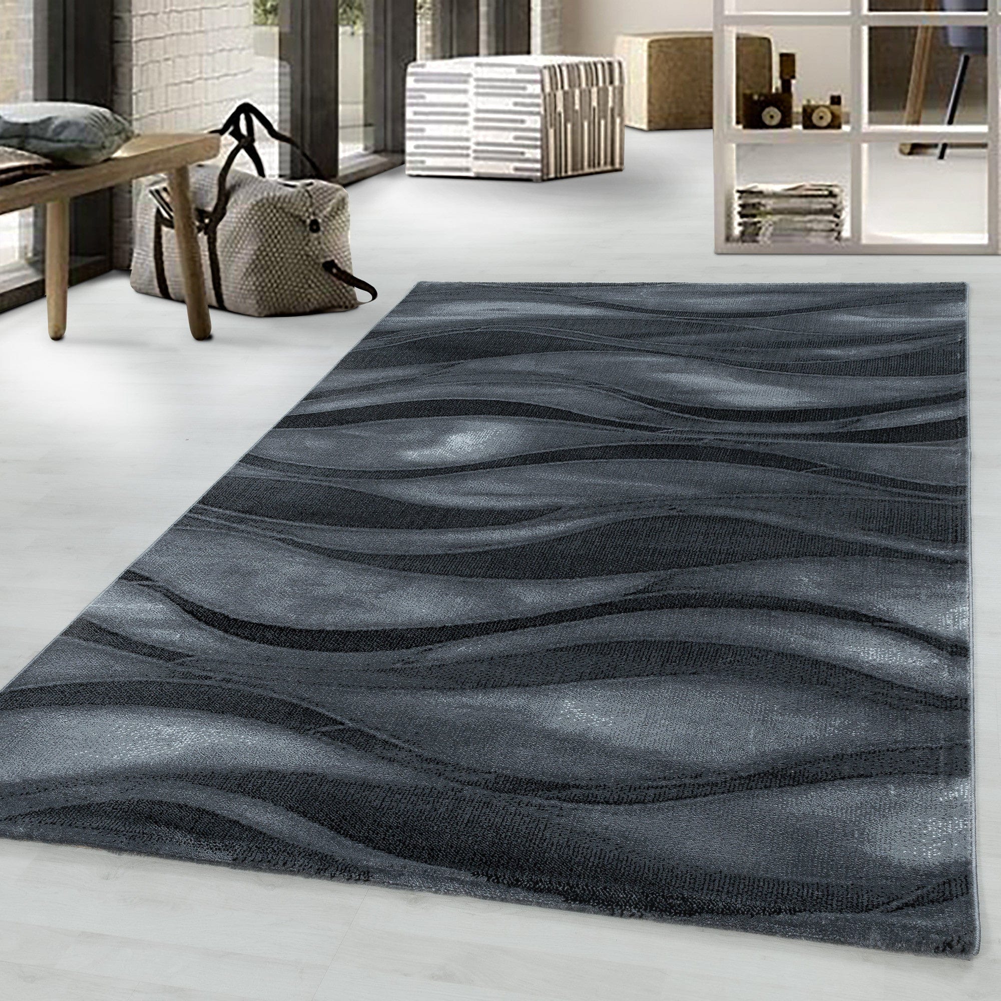 Tappeto Costa 3528 Waves Nero (1)