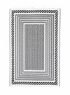 Bizzotto Tappeto da esterno Kashan Rectangle Bianco e Nero
