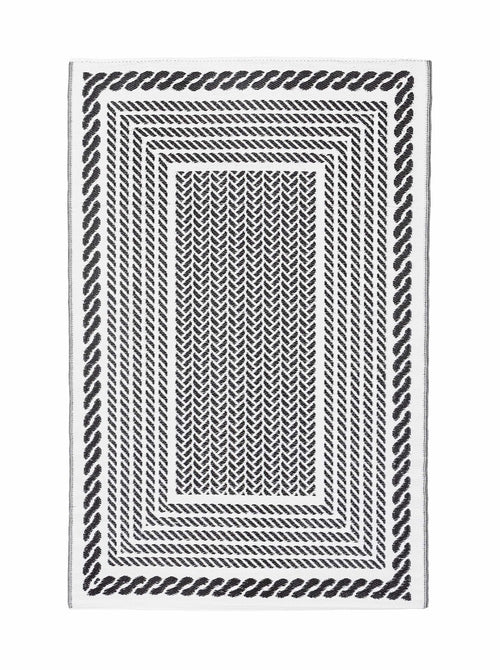 Bizzotto Tappeto da esterno Kashan Rectangle Bianco e Nero