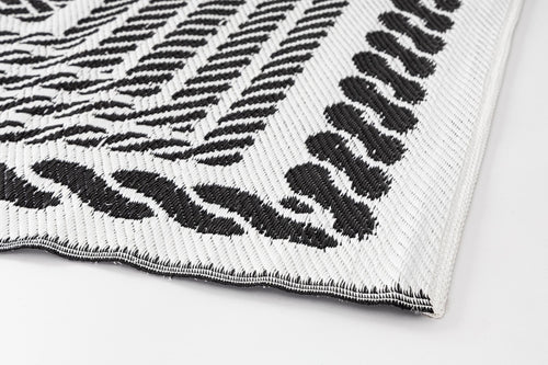Bizzotto Tappeto da esterno Kashan Rectangle Bianco e Nero