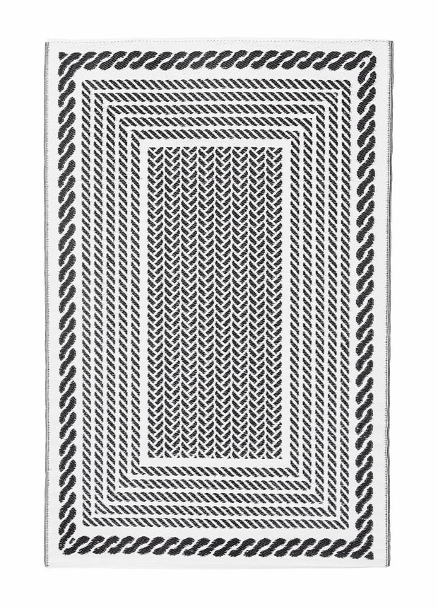 Bizzotto Tappeto da esterno Kashan Rectangle Bianco e Nero